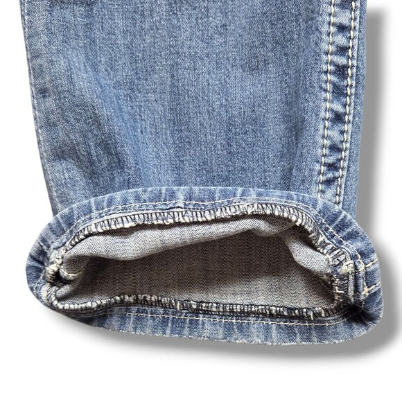 Miss Me Bootcut Jeans Womens 28 HEMMED Embroidered Cross Mid Rise - Picture 5 of 12